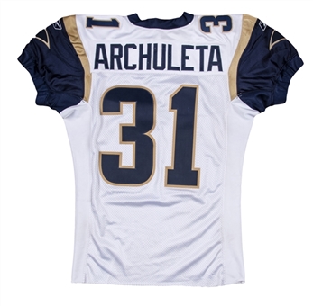 2003 Adam Archuleta Game Used St. Louis Rams Road Jersey Photo Matched To 9/7/03